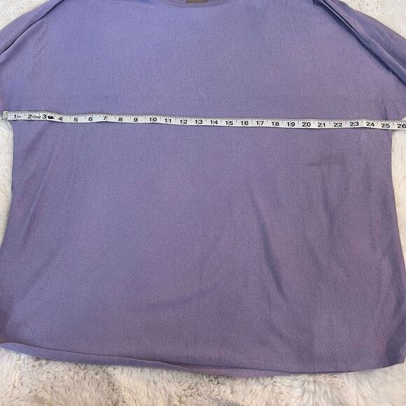 Chico's Boat Neck Slit Sleeve Cashmere Pullover Blouse Lavender Size 3 - Picture 7 of 12